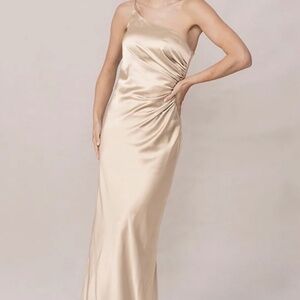 Revelry - Gold Champagne Jade Satin Dress (Size 0)